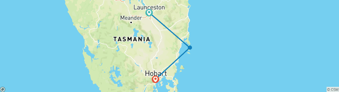 Image d'une carte montrant l'itinéraire du circuit