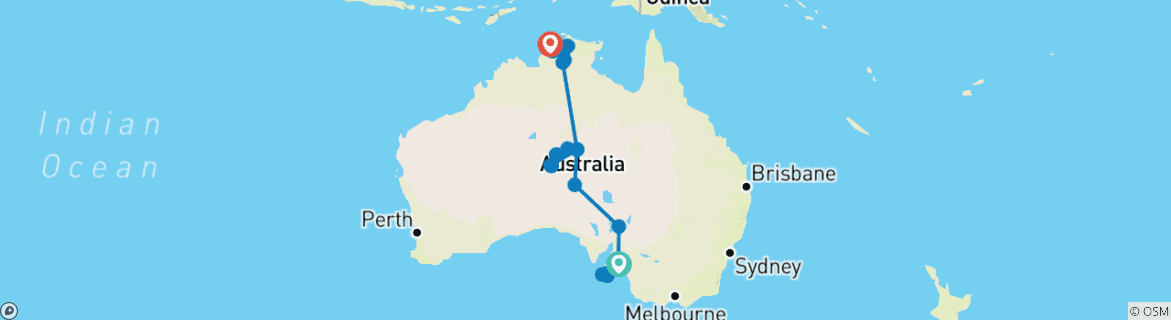 Carte du circuit Le cœur de l'Australie