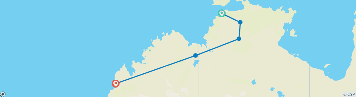 Foto van een kaart met de route van de rondreis