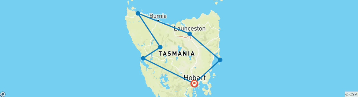 Image d'une carte montrant l'itinéraire du circuit