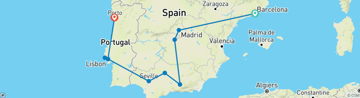Imagen de un mapa que muestra la ruta del circuito