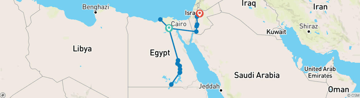 Image d'une carte montrant l'itinéraire du circuit