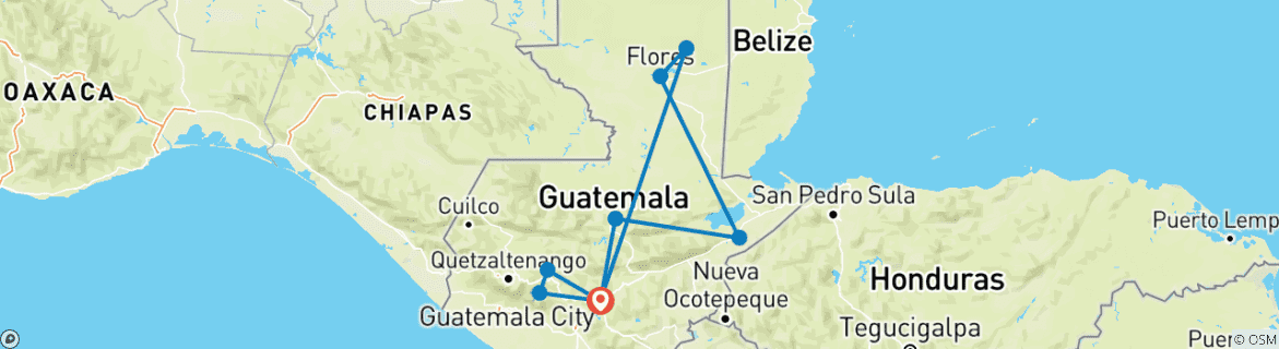 Imagen de un mapa que muestra la ruta del circuito