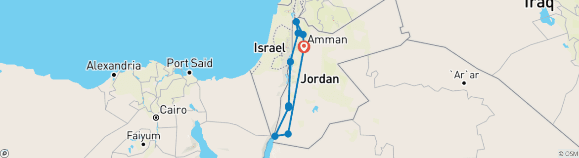 Mapa de Jordania al descubierto