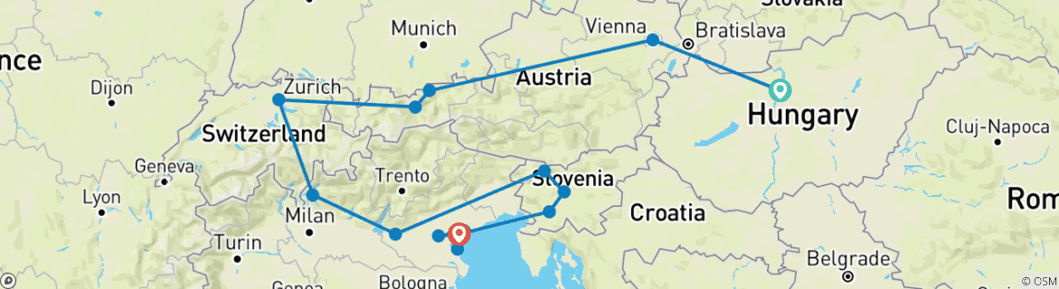 Imagen de un mapa que muestra la ruta del circuito