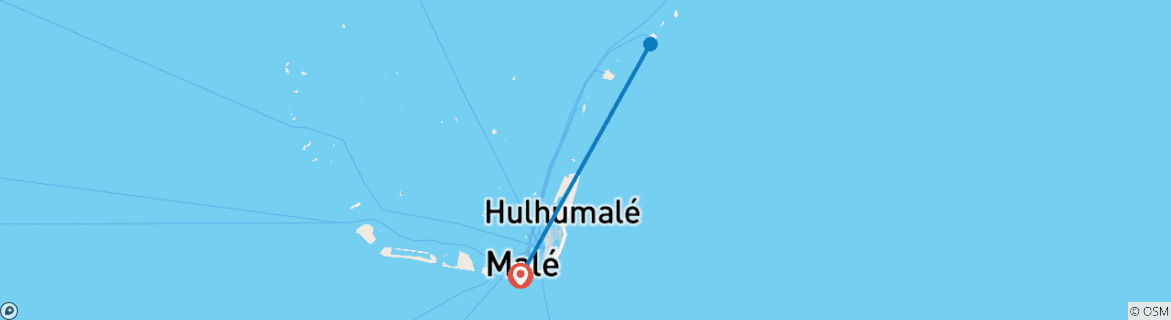 Carte du circuit Séjour de 7 jours aux Maldives : circuit d'îles, Huraa et aventures sous-marines