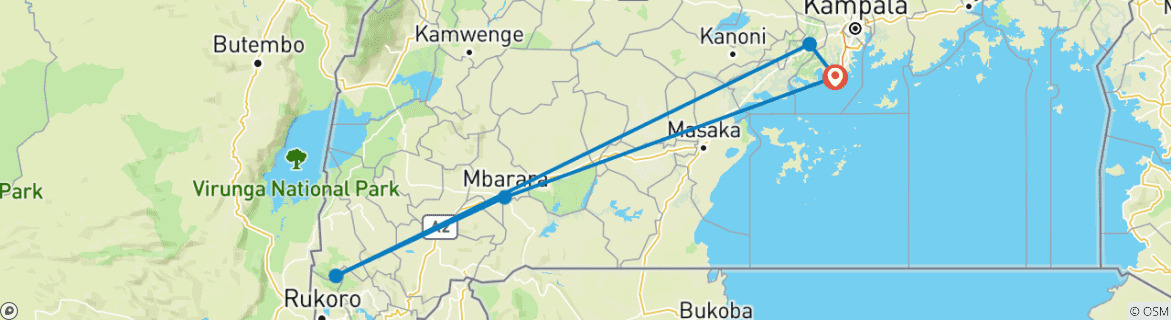 Image d'une carte montrant l'itinéraire du circuit