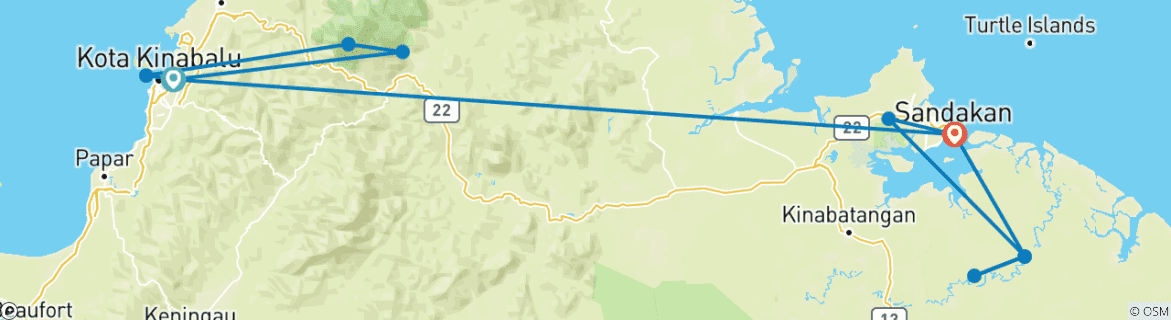 Karte von Das Wesentliche über Sabah