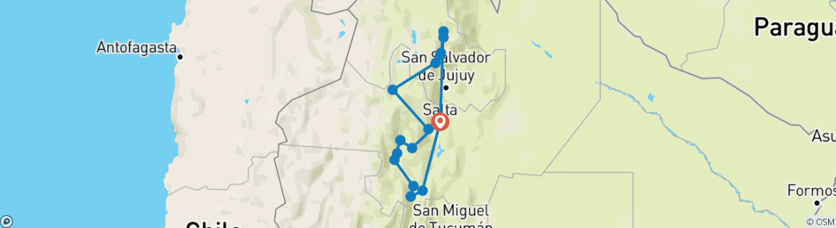 Imagen de un mapa que muestra la ruta del circuito