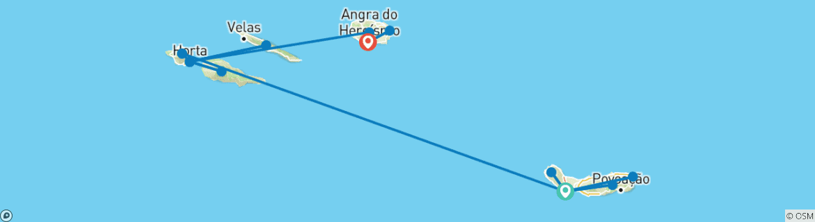 Carte du circuit Découvrez les îles des Açores