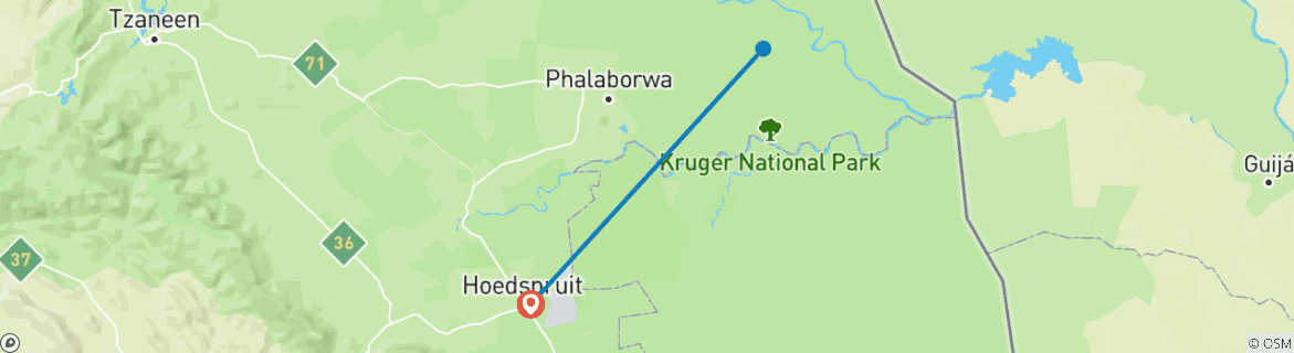 Foto van een kaart met de route van de rondreis