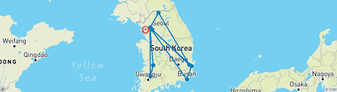 Kaart van De kleuren van Zuid-Korea & Namwon – 10 dagen