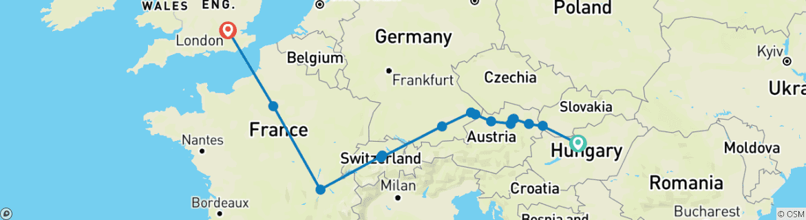 Imagen de un mapa que muestra la ruta del circuito