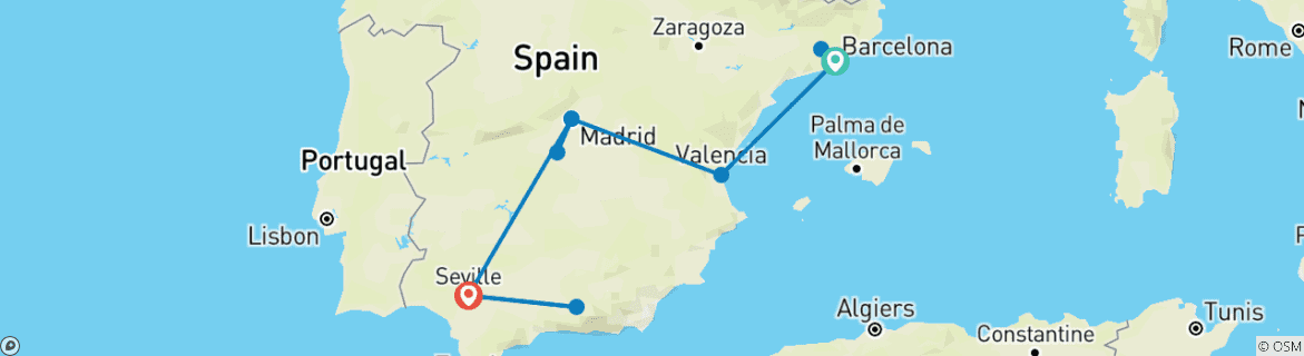 Imagen de un mapa que muestra la ruta del circuito