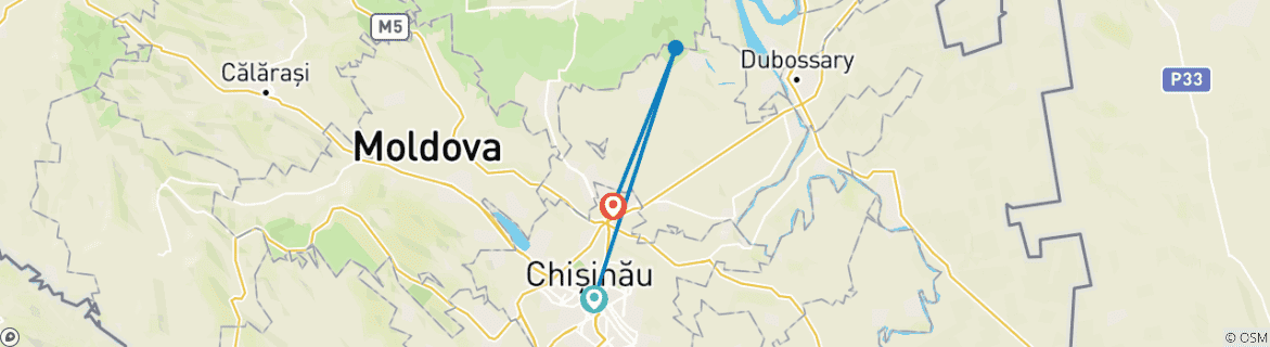 Mapa de Orheiul Vechi y las bodegas de Cricova: los tesoros naturales y vinícolas de Moldavia