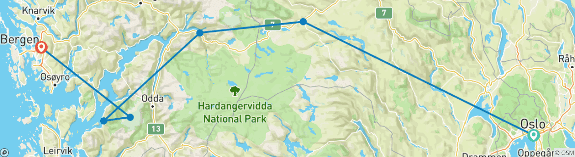 Image d'une carte montrant l'itinéraire du circuit