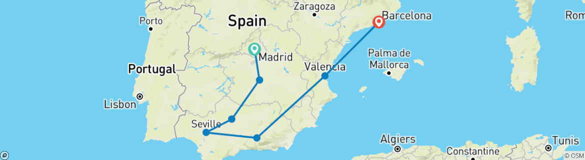 Imagen de un mapa que muestra la ruta del circuito