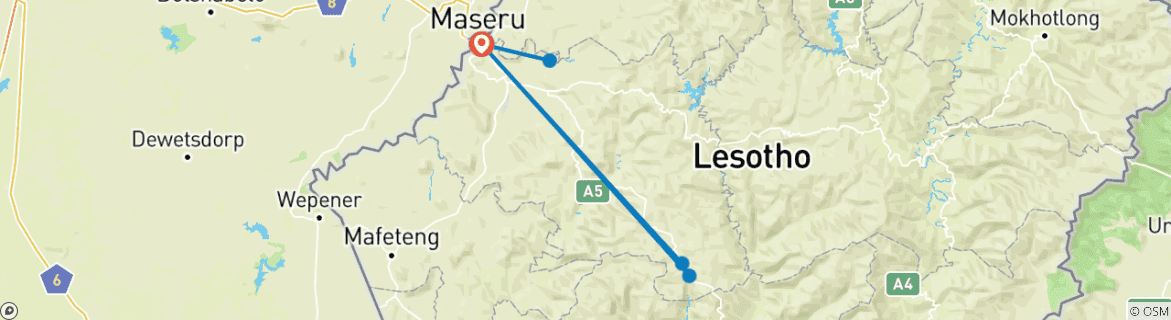 Image d'une carte montrant l'itinéraire du circuit