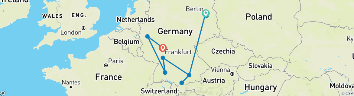 Mapa de Alemania en tren