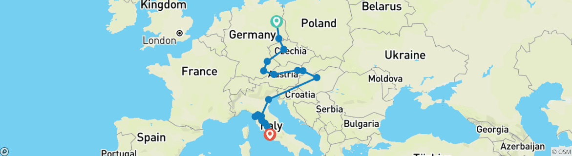 Mapa de Europa mágica e Italia