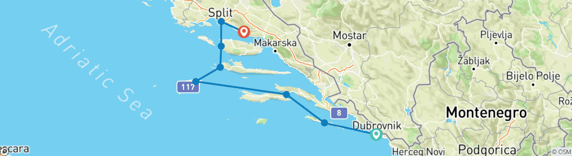 Imagen de un mapa que muestra la ruta del circuito