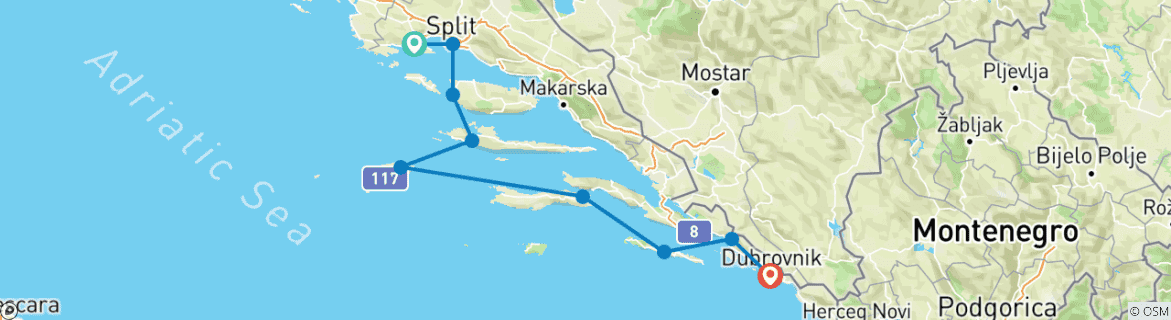 Imagen de un mapa que muestra la ruta del circuito