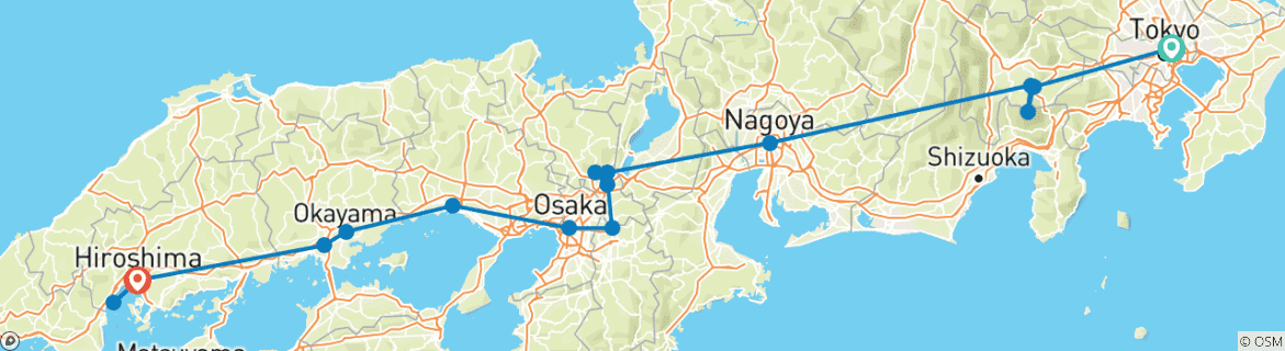 Image d'une carte montrant l'itinéraire du circuit