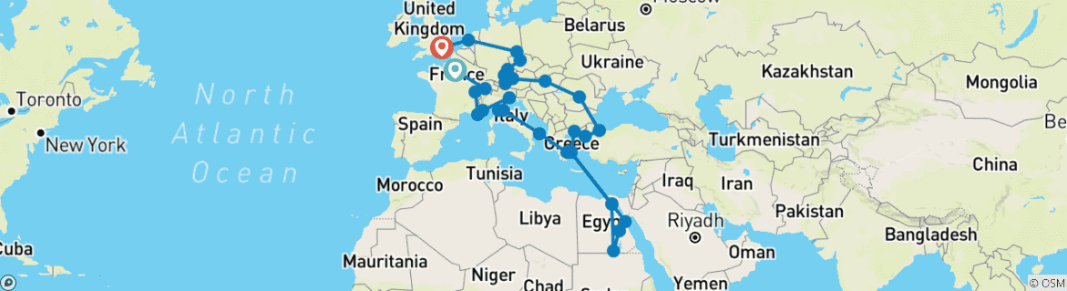 Imagen de un mapa que muestra la ruta del circuito