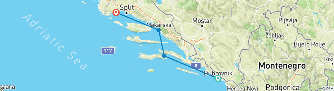 Imagen de un mapa que muestra la ruta del circuito