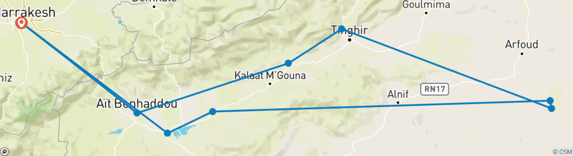 Imagen de un mapa que muestra la ruta del circuito