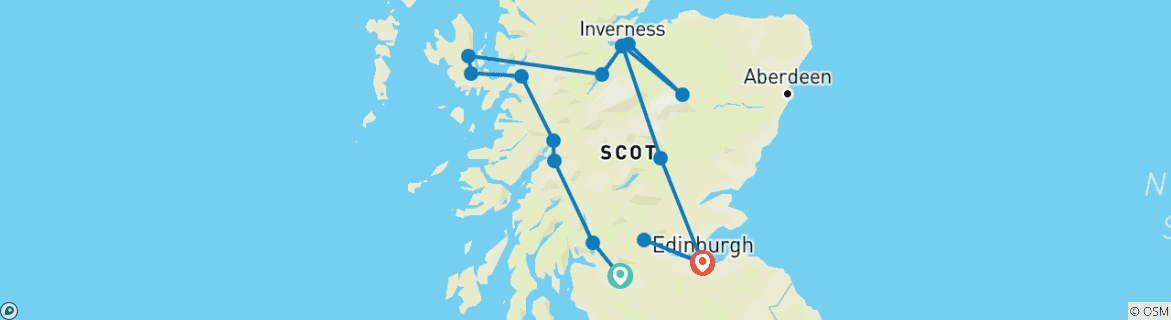 Image d'une carte montrant l'itinéraire du circuit