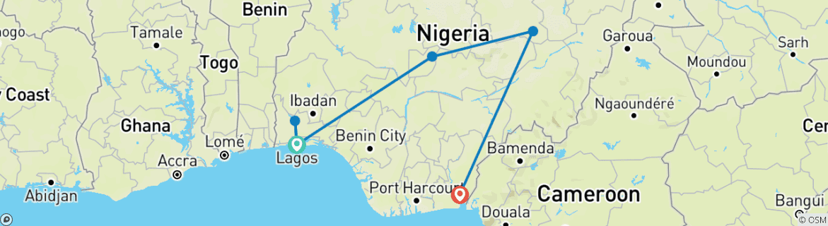 Imagen de un mapa que muestra la ruta del circuito