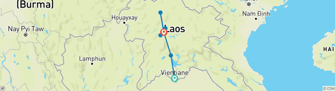 Image d'une carte montrant l'itinéraire du circuit