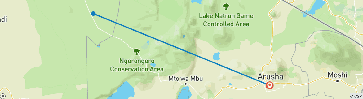 Image d'une carte montrant l'itinéraire du circuit