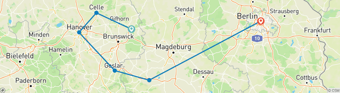 Carte du circuit Allemagne du Nord