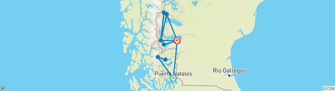 Image d'une carte montrant l'itinéraire du circuit