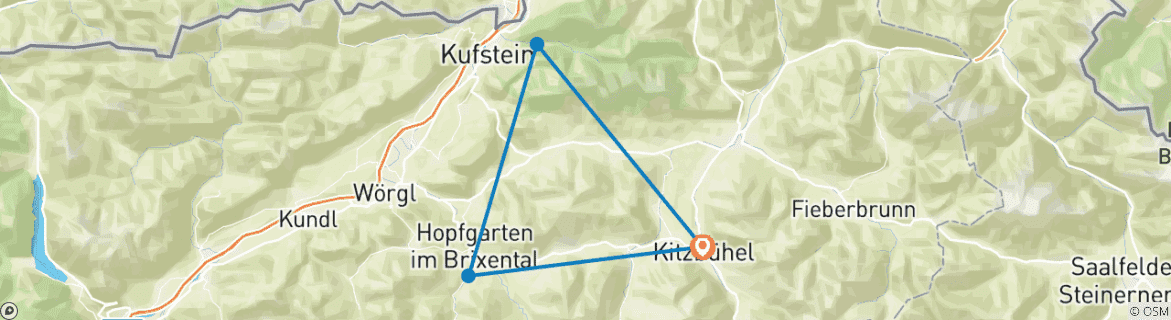 Image d'une carte montrant l'itinéraire du circuit