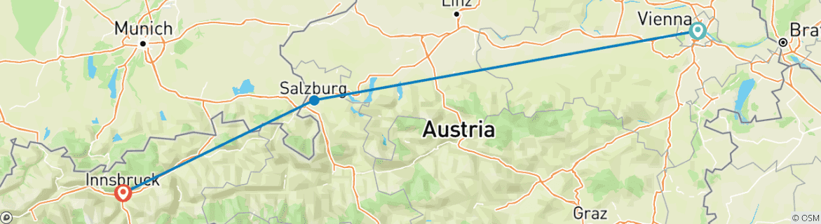 Image d'une carte montrant l'itinéraire du circuit