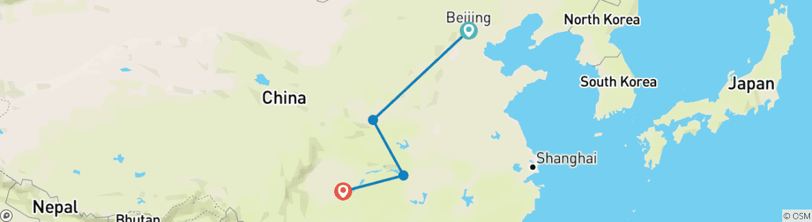 Image d'une carte montrant l'itinéraire du circuit