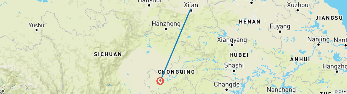 Image d'une carte montrant l'itinéraire du circuit