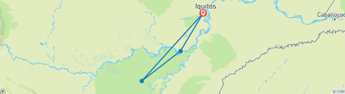 Image d'une carte montrant l'itinéraire du circuit