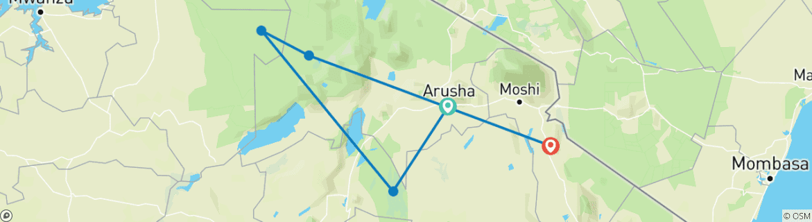 Image d'une carte montrant l'itinéraire du circuit