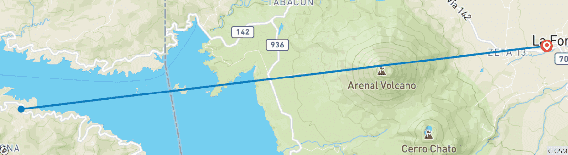 Image d'une carte montrant l'itinéraire du circuit