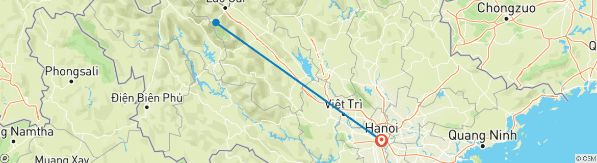 Image d'une carte montrant l'itinéraire du circuit