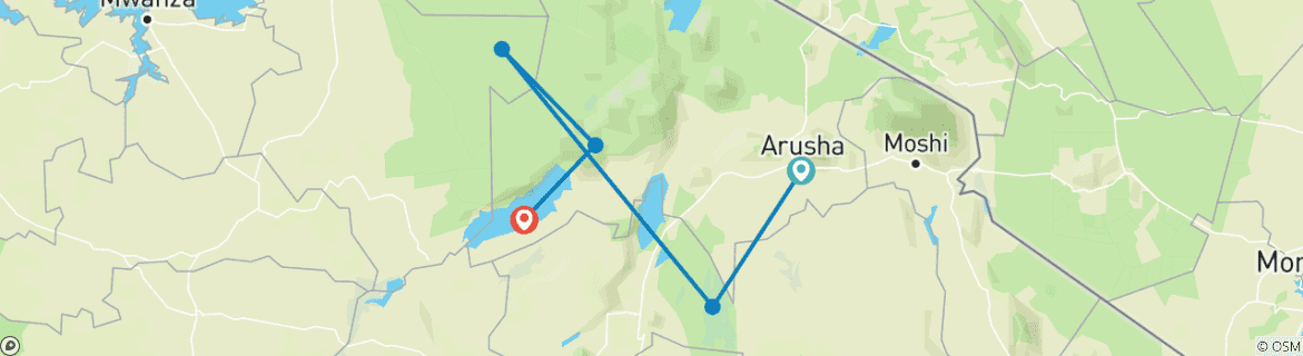Karte mit der Reiseroute