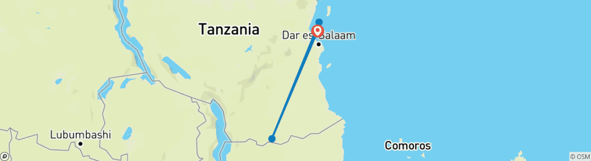 Image d'une carte montrant l'itinéraire du circuit