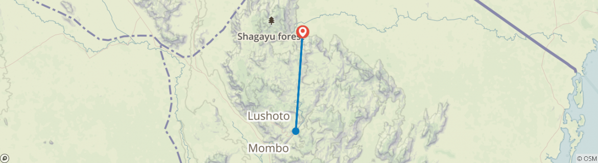 Foto van een kaart met de route van de rondreis