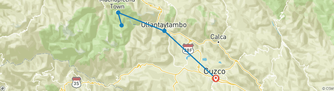 Carte du circuit Chemin de l'Inca Express