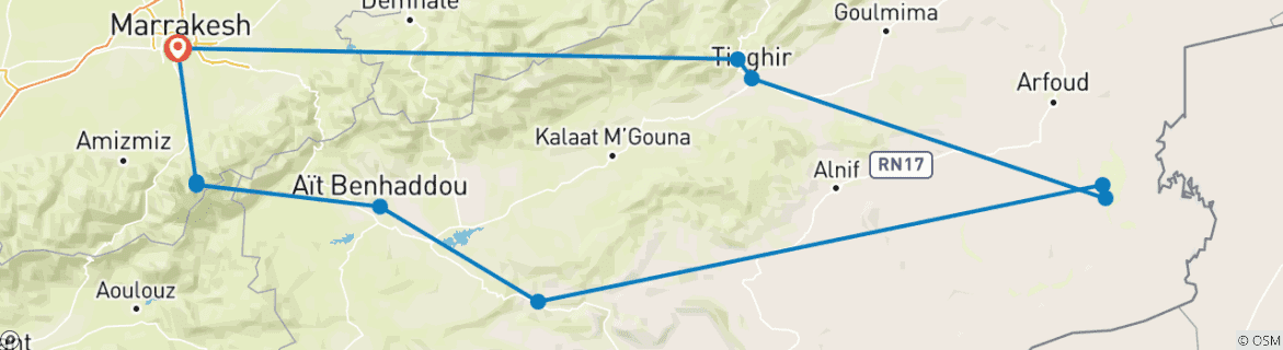 Imagen de un mapa que muestra la ruta del circuito