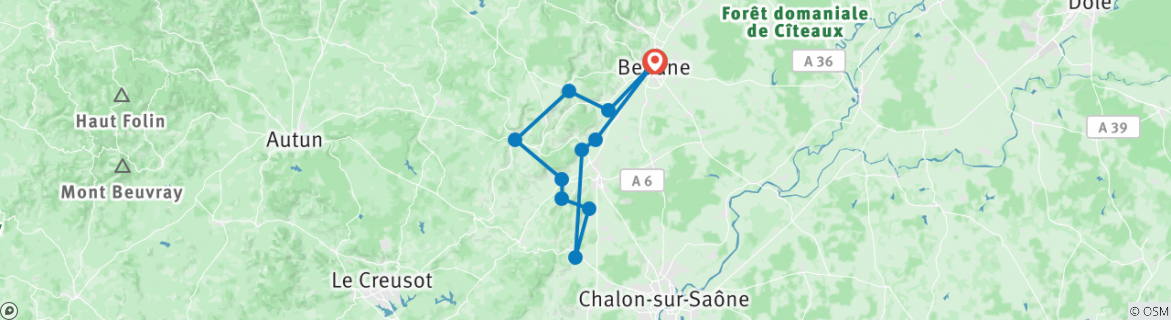 Karte mit der Reiseroute
